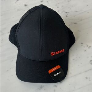 NWOT Simms Black flex trucker Mesh Back Cap